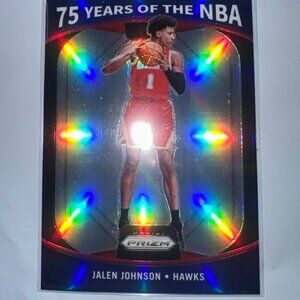 2021-22 Prizm JALEN JOHNSON 75 Years of the NBA Silver Holo Rookie RC Hawks